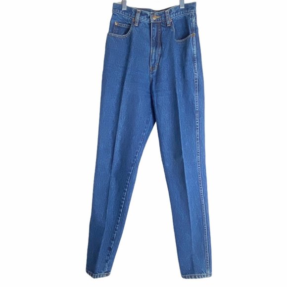 Jordache Denim - Vintage Jordache Basics Jeans 100% Cotton Blue Denim High Waist Mom Women Sz 7/8